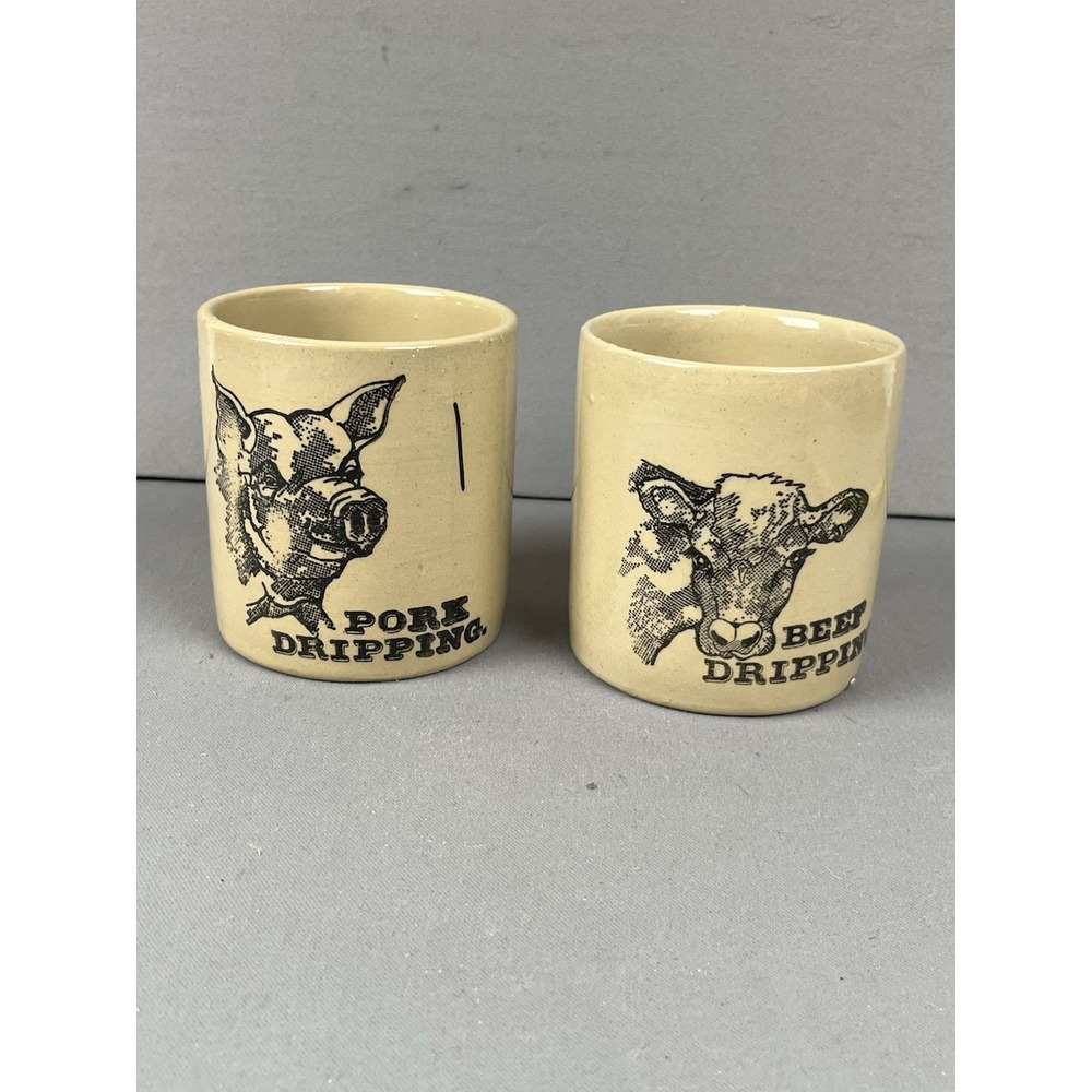 Pearsons Of Chesterfield ~ Beef & Pork Dripping Pot ~ Cow & Pig Design